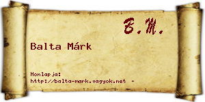 Balta Márk névjegykártya